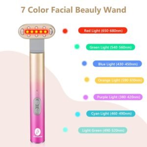 7 in 1 Light-Therapy-Wand, Red Light Therapy for Face Eye Skincare Equipment at Home,Led Beauty Wand Red for Skincare & Blue Rejuvenation,Face & Eye Massager Skincare Tool