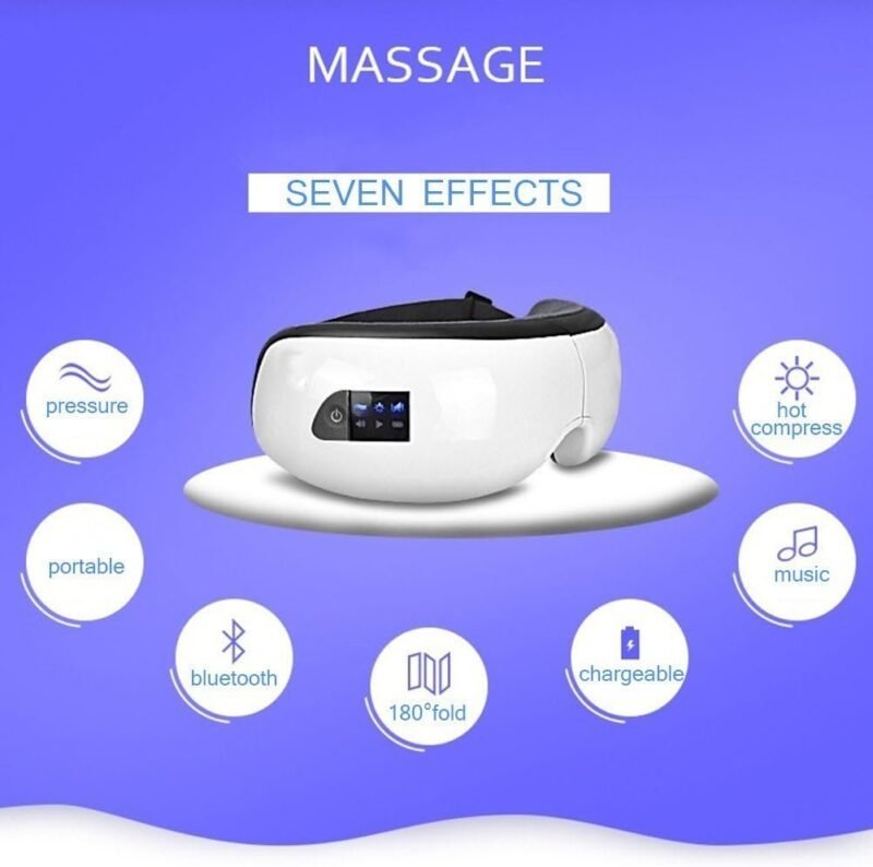 Wireless Eye Massage Air Compression Eye Massage Bluetooth Music Smart Eye Massager Machine White
