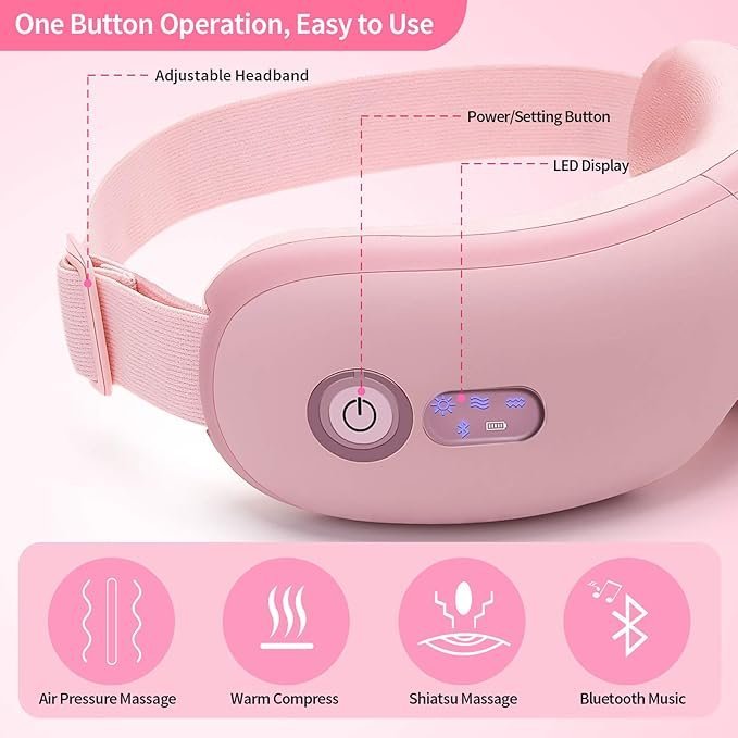 Smart Eye Massager Relieves Eye Fatigue, Protects Eyes, Recharges Bluetooth Music Air Bag