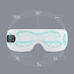 Eye Massager with Heat-Intelligent AI Voice-Bluetooth Music, 8-Mode of airbags Press Vibration Eye Masks ，for Relieve Eye Fatigue Black Eye Circles Dry Eyes Relaxing The Brain Sleep aid
