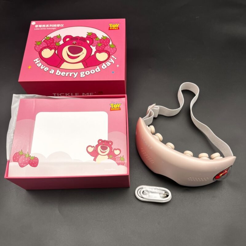 Eye Massager, Heated Eye Mask for Migraines Eye Strain Dark Circles, Eye Relax (Pink)