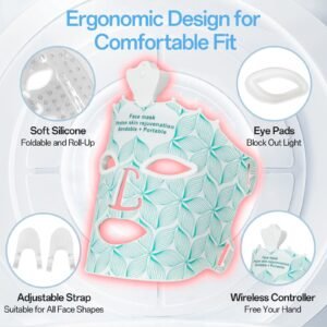 Red Light Therapy Mask for Face, 7 Colors LED Face Mask Light Therapy At Home, Led Face Mask Light Therapy, Green
