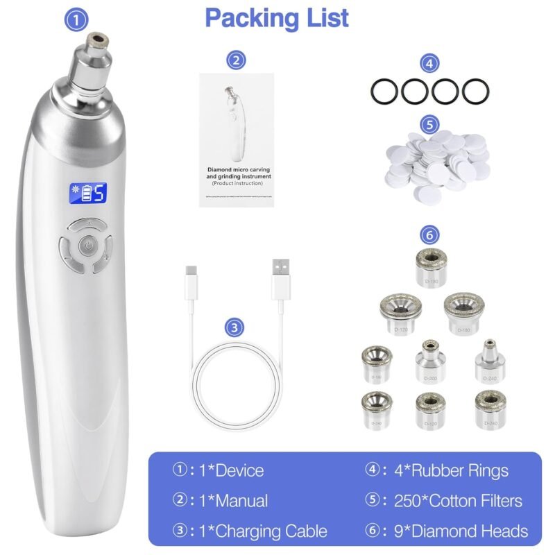 Handheld Personal Crystal Microcrystalline Dermabrasion Machine Deep Cleaning Blackhead Removal Diamond Tip Microcrystalline Dermabrasion Machine