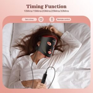 Red Light Therapy for Face, 3 Modes Portable Led Face Mask Light Therapy with Remote, Near-Infrared 850 Red Light Therapy Mask with Timing Function, Red Light Therapy at Home 180 LED Beads