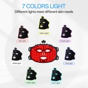 Red Light Therapy Mask for Face, Wireless 7 Colors Led Face Mask Light Therapy, Portable Face Light Therapy, Red Light Therapy Mask Skin Care, for Wrinkle Reduction Anti