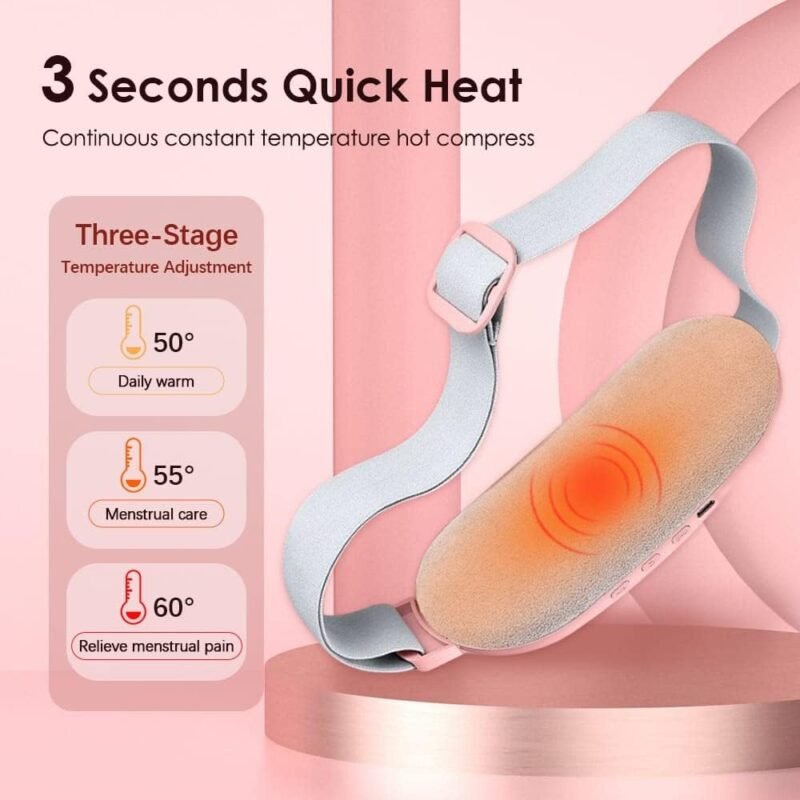 Portable cordless massage strap for quick menstrual heating pad and female digital waist cover