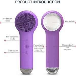 4-Color Face Brush IPX7 Waterproof Design Hot and Cold Therapy Magnetic Charging Silicone Cleansing Brush