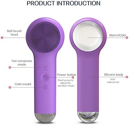 4-Color Face Brush IPX7 Waterproof Design Hot and Cold Therapy Magnetic Charging Silicone Cleansing Brush
