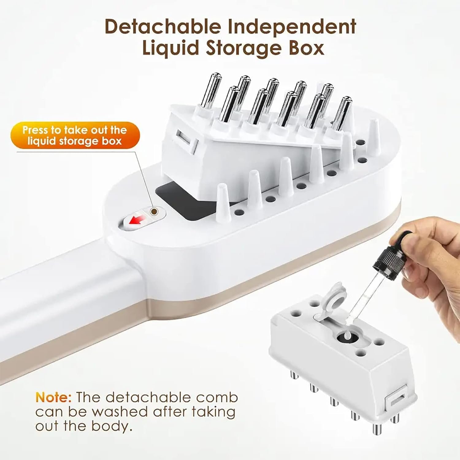 2 in 1 Hair Growth Comb, Hair Growth Treatment System Device with Independent Tank, 650Nm Infrared Wavelength, Strong Hair Roots, For Beauty Salon Home