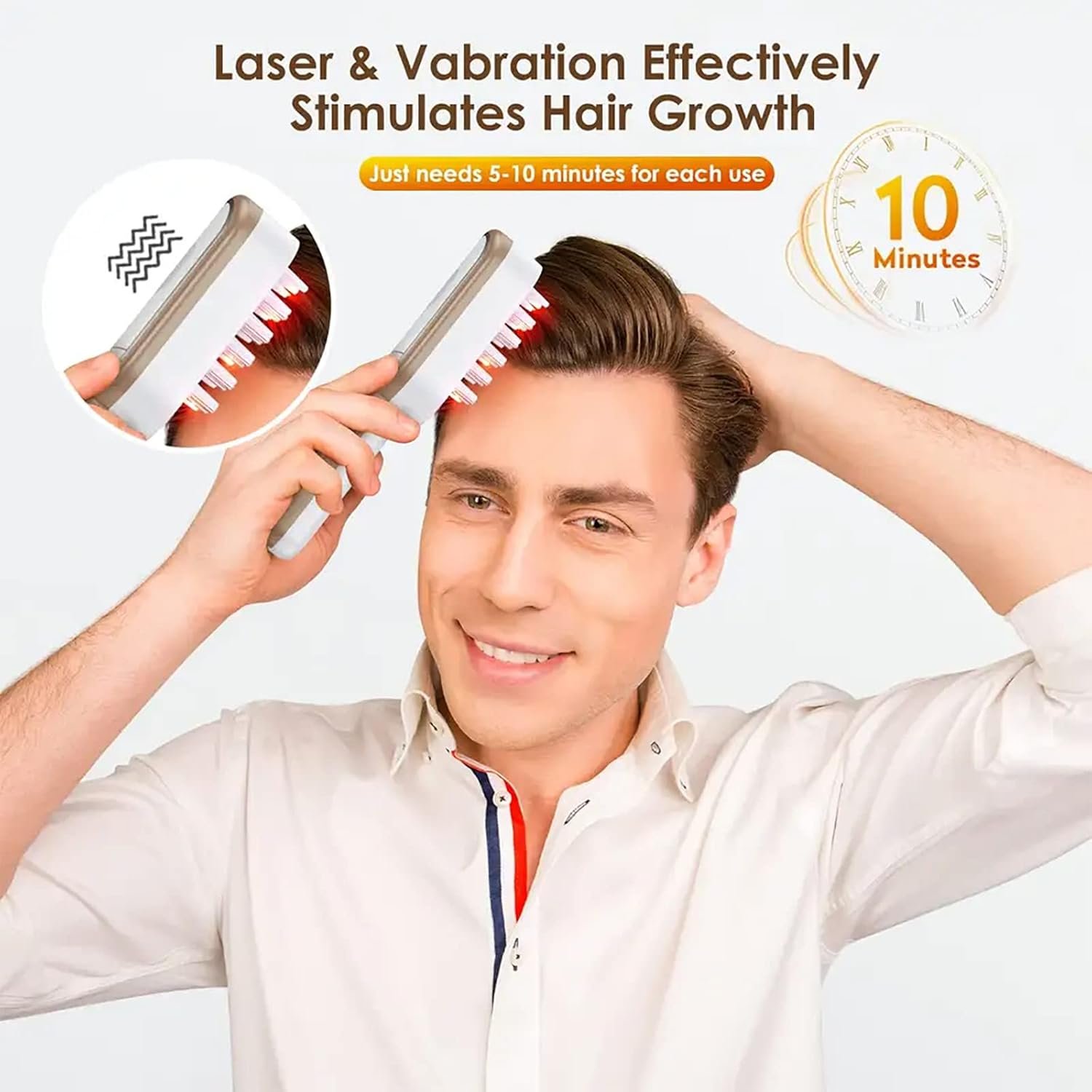 2 in 1 Hair Growth Comb, Hair Growth Treatment System Device with Independent Tank, 650Nm Infrared Wavelength, Strong Hair Roots, For Beauty Salon Home