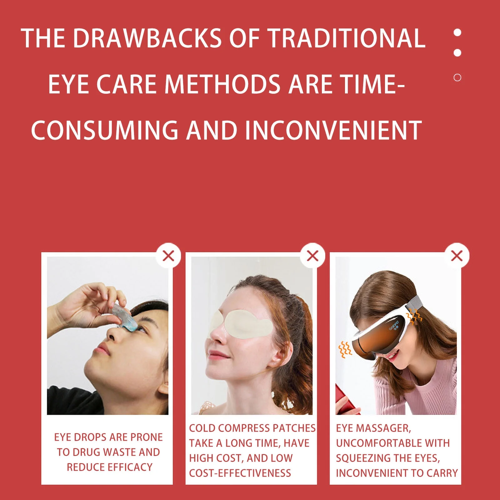 Fashion EMS Eye Massager Reduces Dark Circles Eyeliner Anti-Wrinkle Red Light Anti-Aging Eye Care Tools