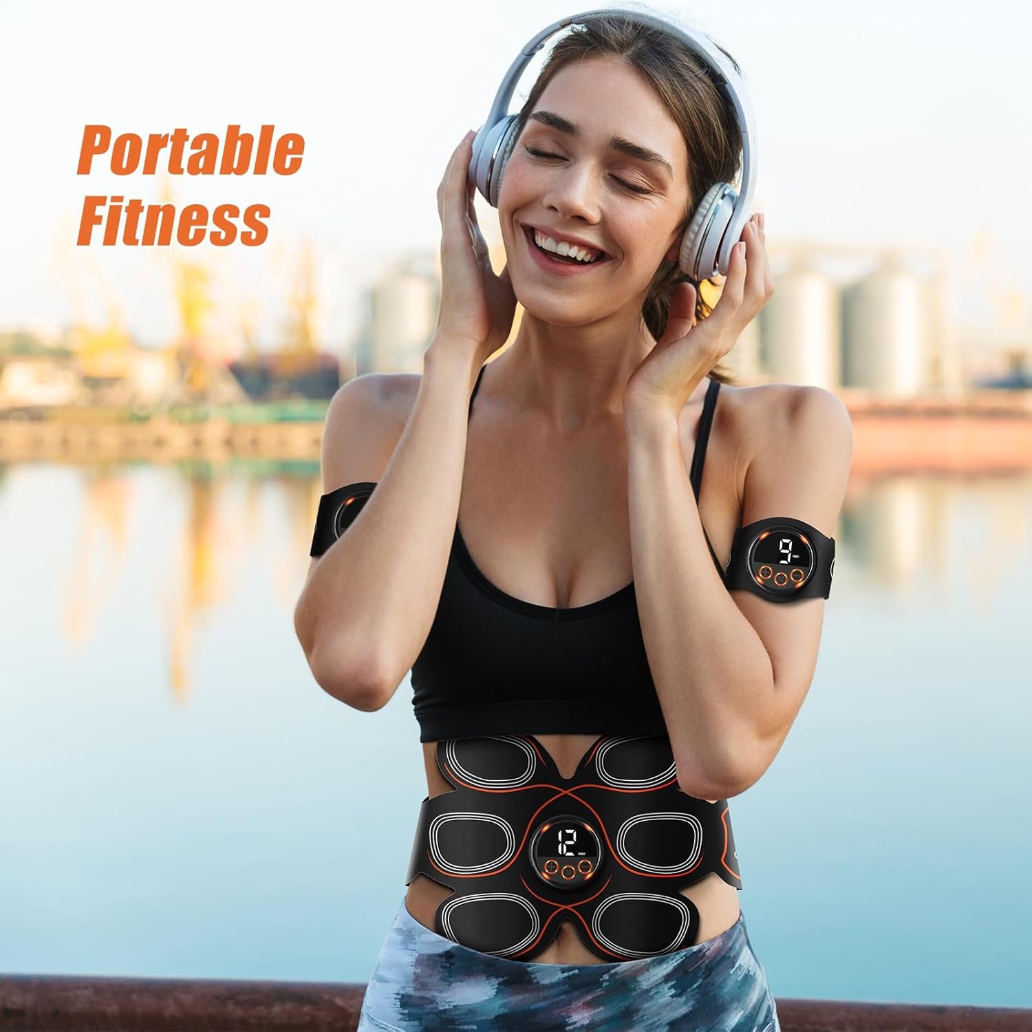 Portable Smart Wireless Abdominal Muscle Trainer Fitness Massager Training Belt