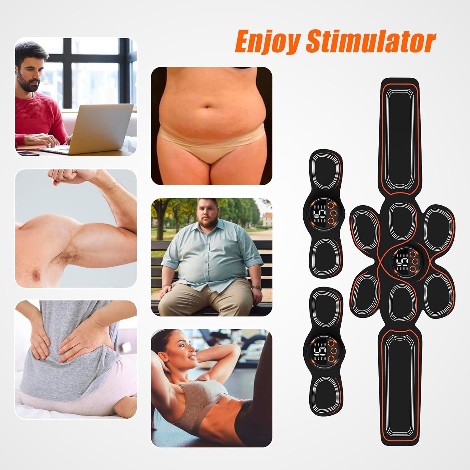 Portable Smart Wireless Abdominal Muscle Trainer Fitness Massager Training Belt