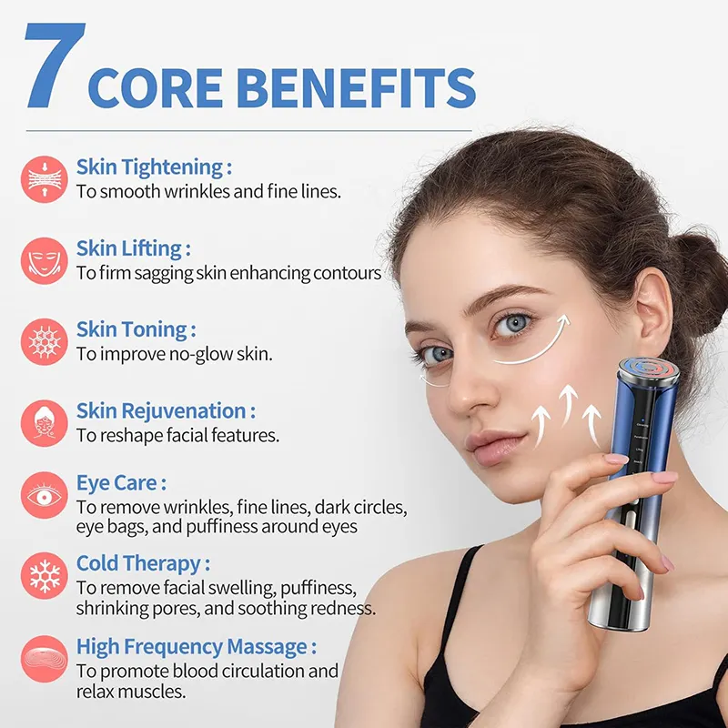 Texet Microcurrent Facial Device, Facial Massager, Home Use Skin Tightening Machine Light Therapy for Face Eye Neck Lifting 6 in 1 Skin Care Tool