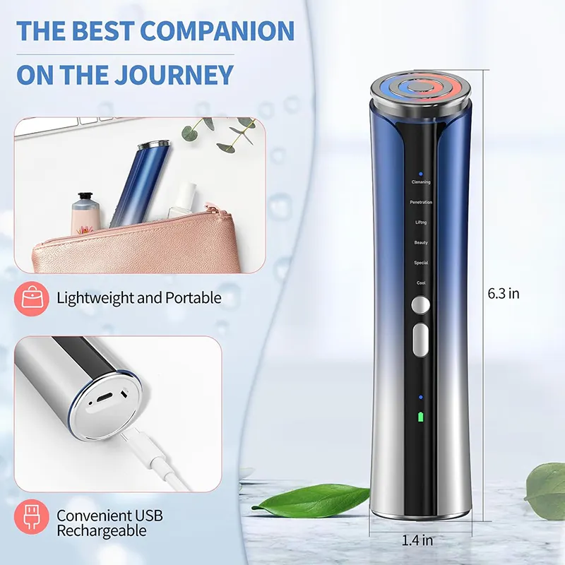 Texet Microcurrent Facial Device, Facial Massager, Home Use Skin Tightening Machine Light Therapy for Face Eye Neck Lifting 6 in 1 Skin Care Tool