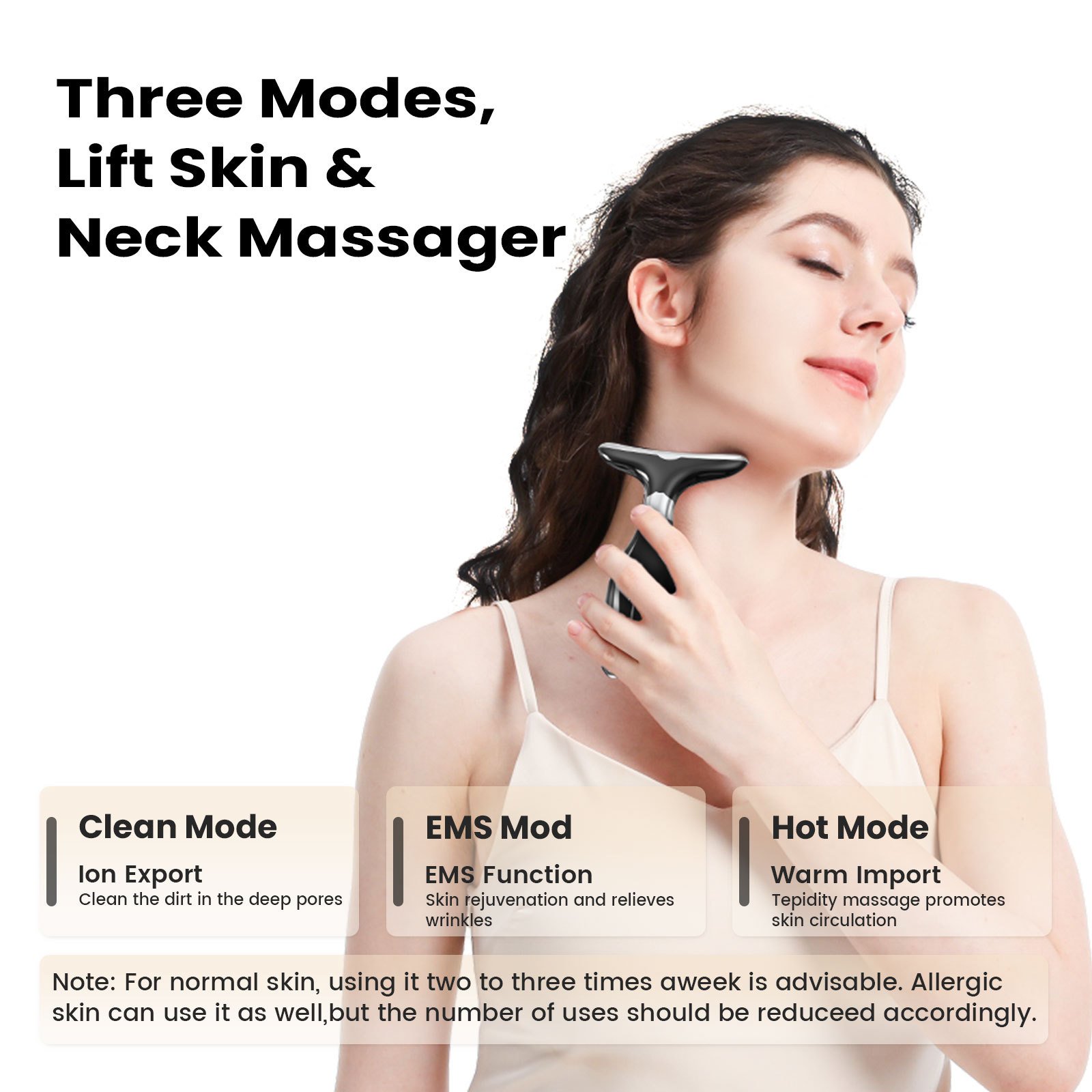 Neck Face Beauty Device, Face Neck Massager for Skin Care, Vibration Face Massager, 7 Color 3 in 1 Face Sculpting Tool Facial Massager