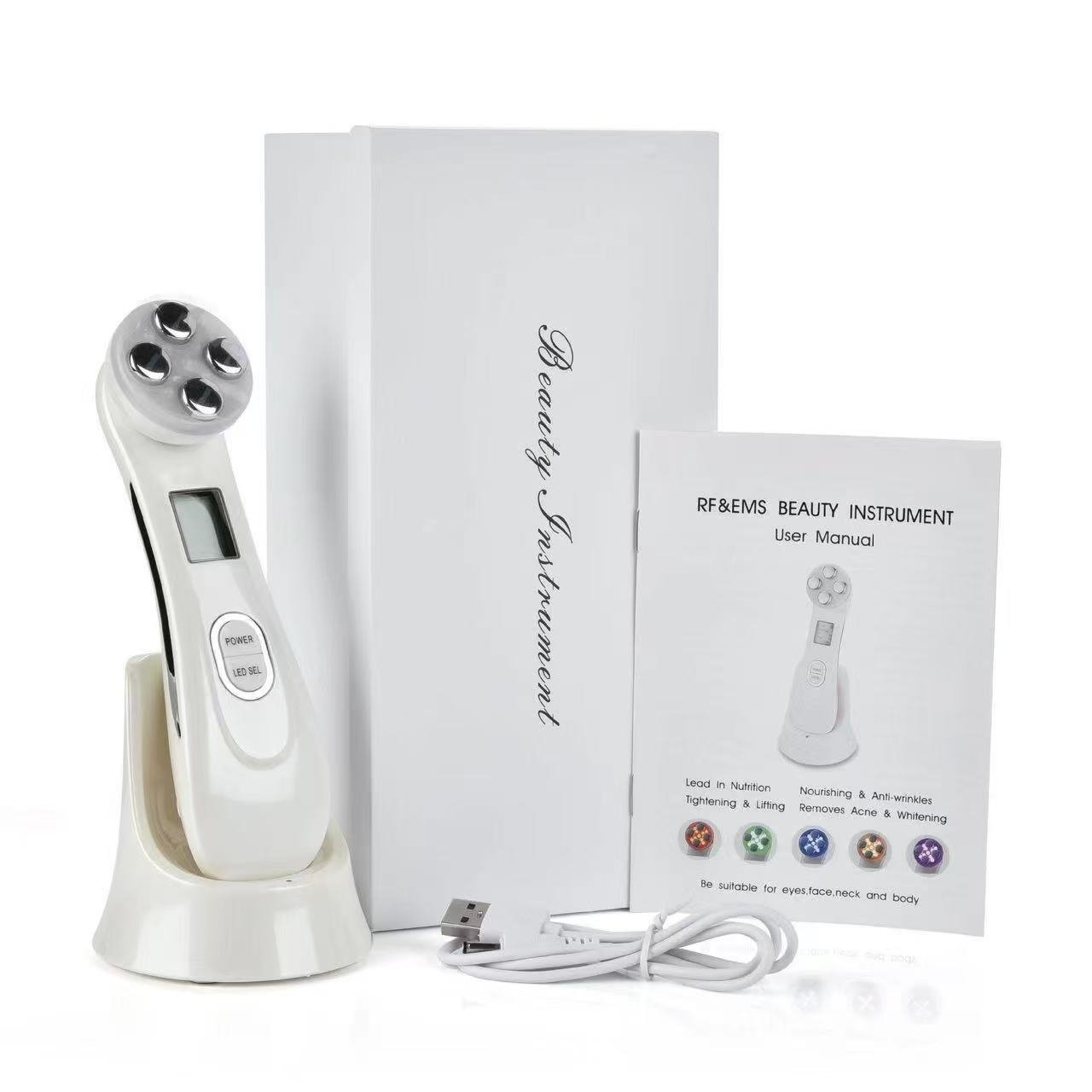 Skin Tightening Machine, Face Skin EMS Mesotherapy Electroporation RF Radio Frequency Facial LED Photon Skin Care Device Face Lift Tighten Beauty Machine Face Massager