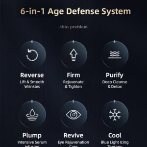 Radio Frequency Skin Tightening Machine Facial Massage Light Therapy for Wrinkles 6 in 1 Skin Tightening Rejuvenation Skin Care Device with Ice - Cooling Beauty