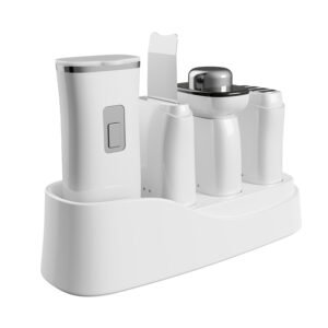 All-in-One Home Beauty Device Set with Charging & Storage Base – Professional Skincare Tool for Cleansing, Lifting & Serum Infusion