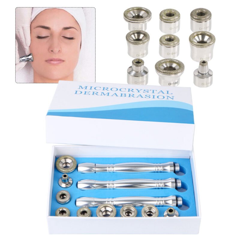 Diamond Microdermabrasion Replacement Tips Kit – 3 Handles + 10 Wands + Filters for Facial & Body Exfoliation, Blackhead Removal