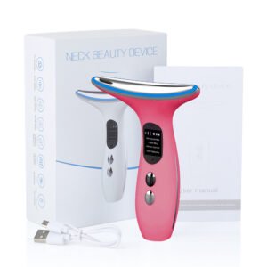 Neck & Face Beauty Device – Anti-Wrinkle Skin Tightening Massager with EMS & Thermal Therapy for Lifting, Firming and Fine Line Reduction