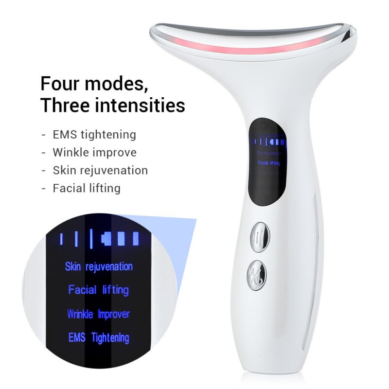Neck & Face Beauty Device – Anti-Wrinkle Skin Tightening Massager with EMS & Thermal Therapy for Lifting, Firming and Fine Line Reduction