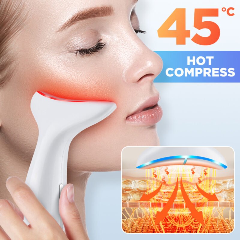 VG-OF102 product3 Neck Firming Beauty Device – LED Photon Therapy Neck Massager for Tightening Skin and Lightening Neck Lines, At-Home Anti-Wrinkle Tool