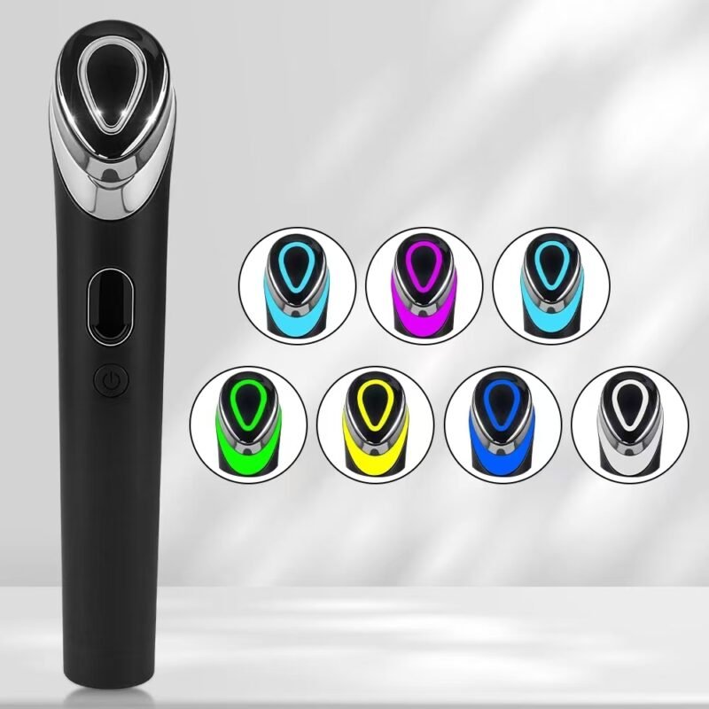 6-in-1 LED & Microcurrent Skin Rejuvenation Device – EMS Facial Massager with 7 Color Lights, High Frequency Vibration & Electroporation for Anti-Aging and Firming