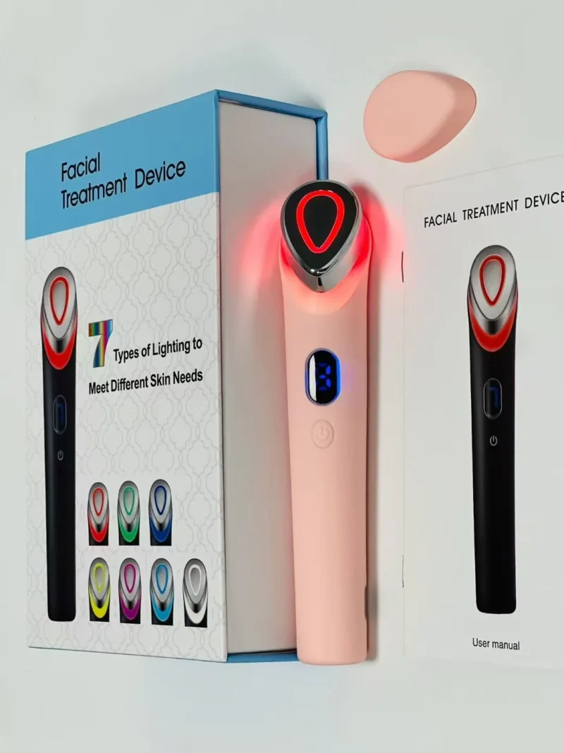 VG-RF501 7-Color LED Facial Treatment Device, Anti-Aging Skin Care Wand with Heating Massage and Home Spa Routine