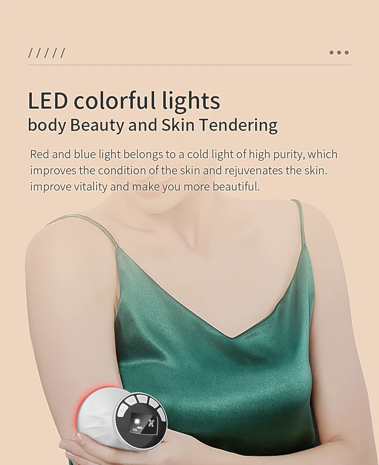 VG-122E 4D RF Ultrasound Body Sculpting Device, Red Light Body and Neck Massager for Smoother, Firmer-Looking Skin at Home