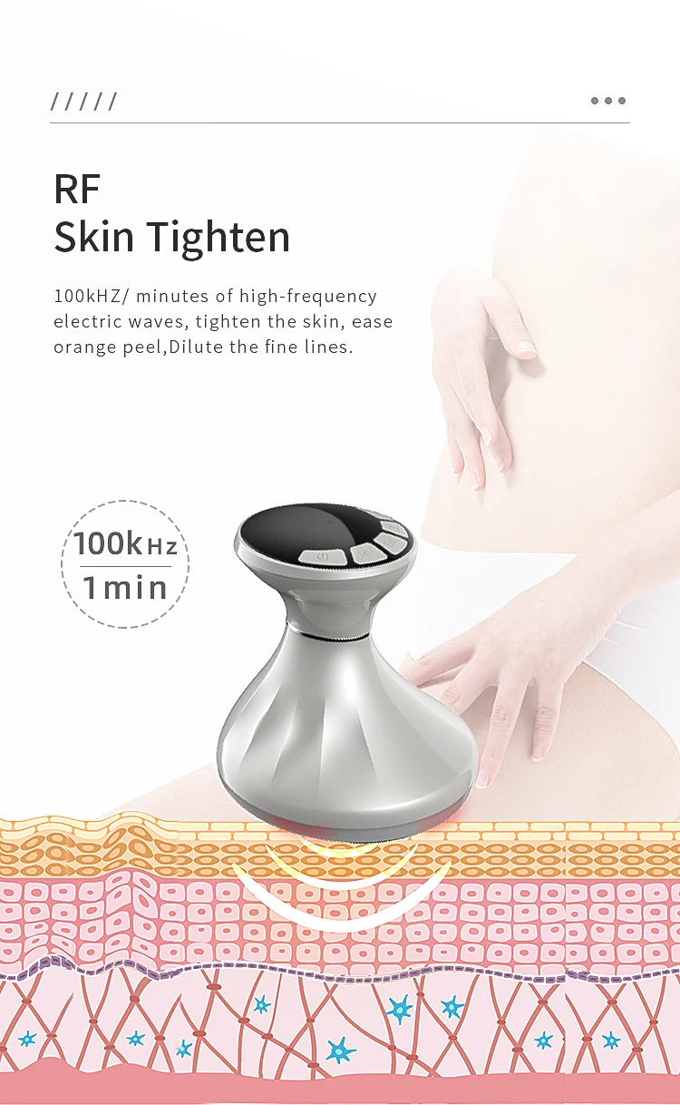VG-122E 4D RF Ultrasound Body Sculpting Device, Red Light Body and Neck Massager for Smoother, Firmer-Looking Skin at Home