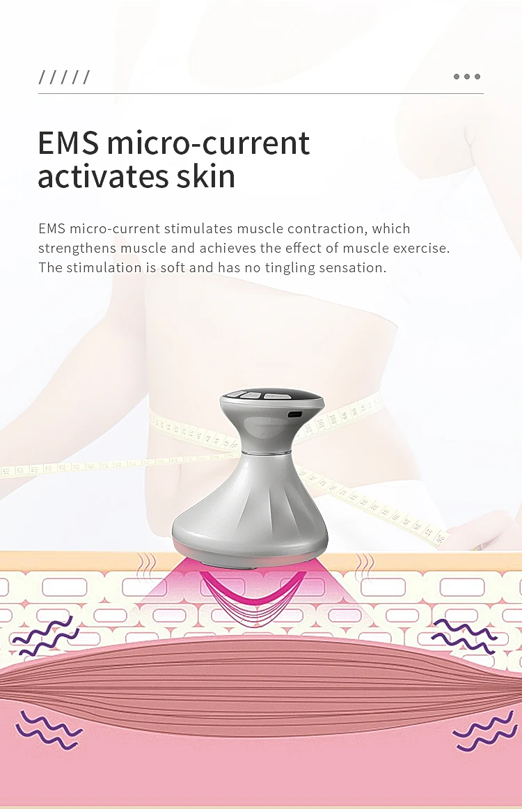 VG-122E 4D RF Ultrasound Body Sculpting Device, Red Light Body and Neck Massager for Smoother, Firmer-Looking Skin at Home