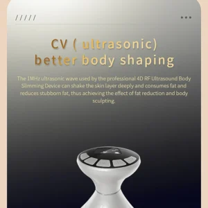 VG-122E 4D RF Ultrasound Body Sculpting Device, Red Light Body and Neck Massager for Smoother, Firmer-Looking Skin at Home