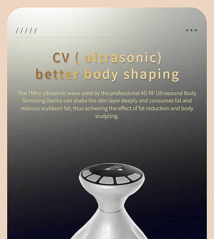 VG-122E 4D RF Ultrasound Body Sculpting Device, Red Light Body and Neck Massager for Smoother, Firmer-Looking Skin at Home