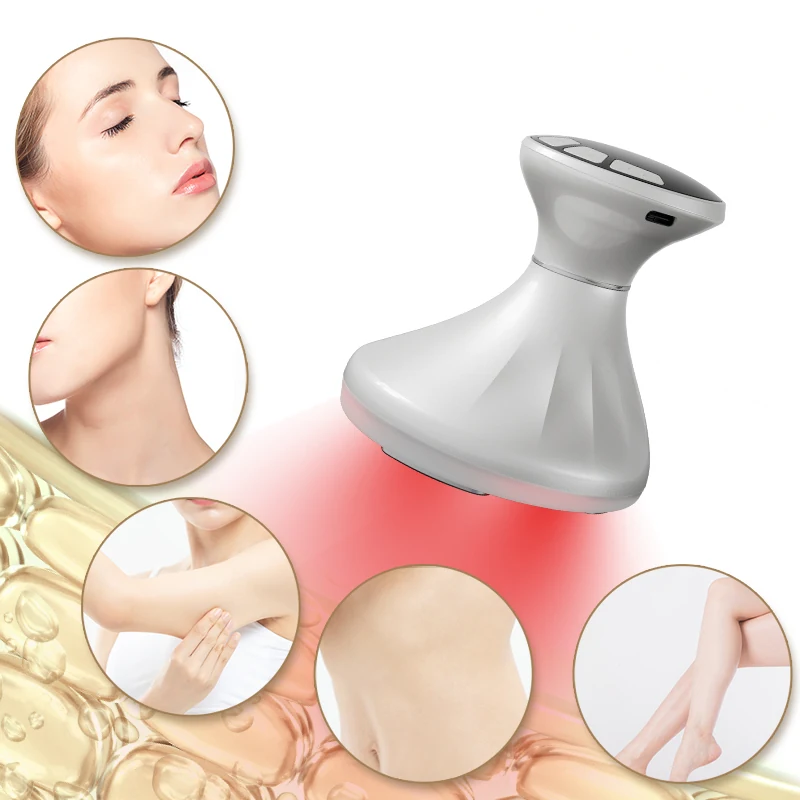 VG-122E 4D RF Ultrasound Body Sculpting Device, Red Light Body and Neck Massager for Smoother, Firmer-Looking Skin at Home
