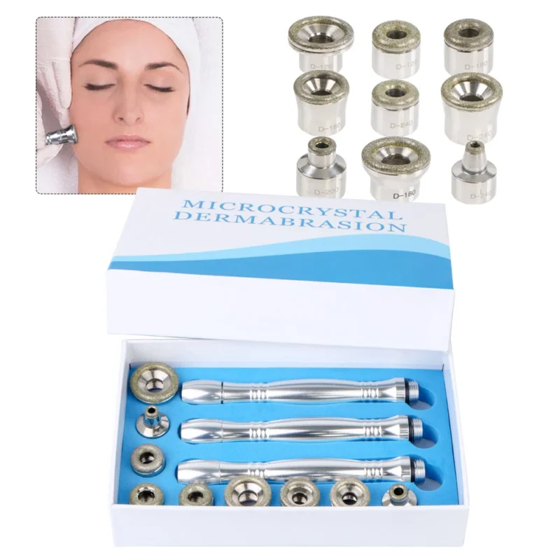 VG-DN02 Microcrystal Dermabrasion Kit, Diamond Microdermabrasion Set with 3 Handles and Multiple Tips for Face Exfoliation