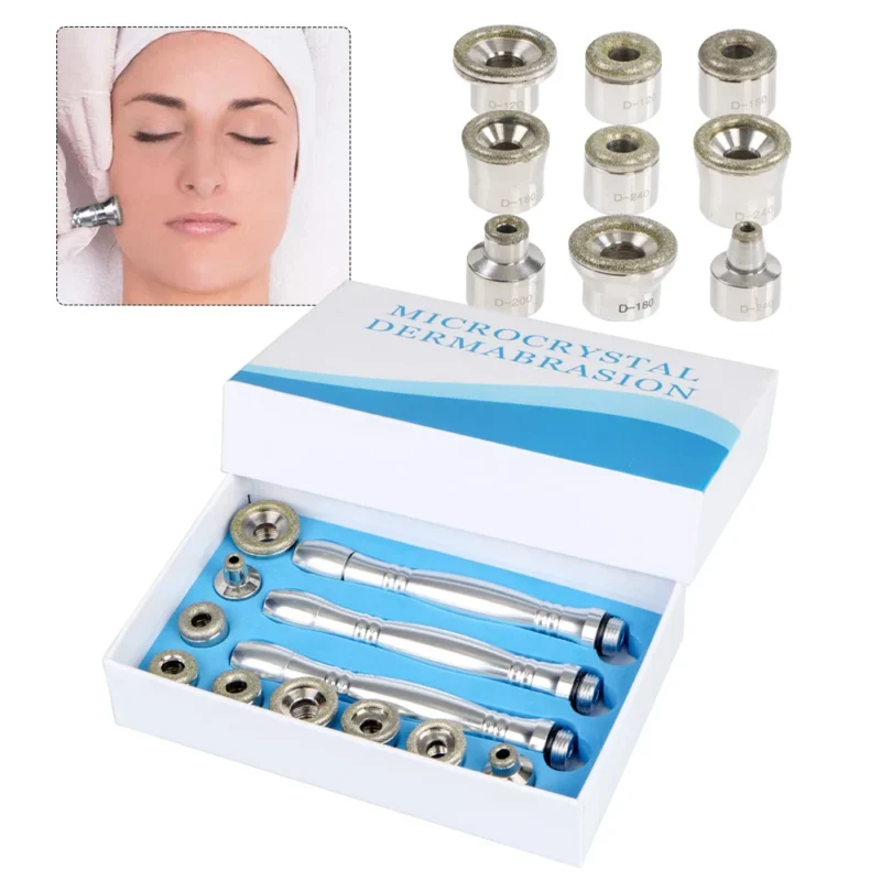 VG-DN02 Microcrystal Dermabrasion Kit, Diamond Microdermabrasion Set with 3 Handles and Multiple Tips for Face Exfoliation