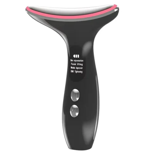 VG-E02 Neck Beauty Device with Red/Blue Light, EMS Lift and Iontophoresis, Rechargeable Neck and Jawline Firming Massager