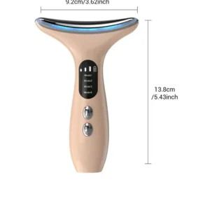 VG-E02 Neck Beauty Device with Red/Blue Light, EMS Lift and Iontophoresis, Rechargeable Neck and Jawline Firming Massager