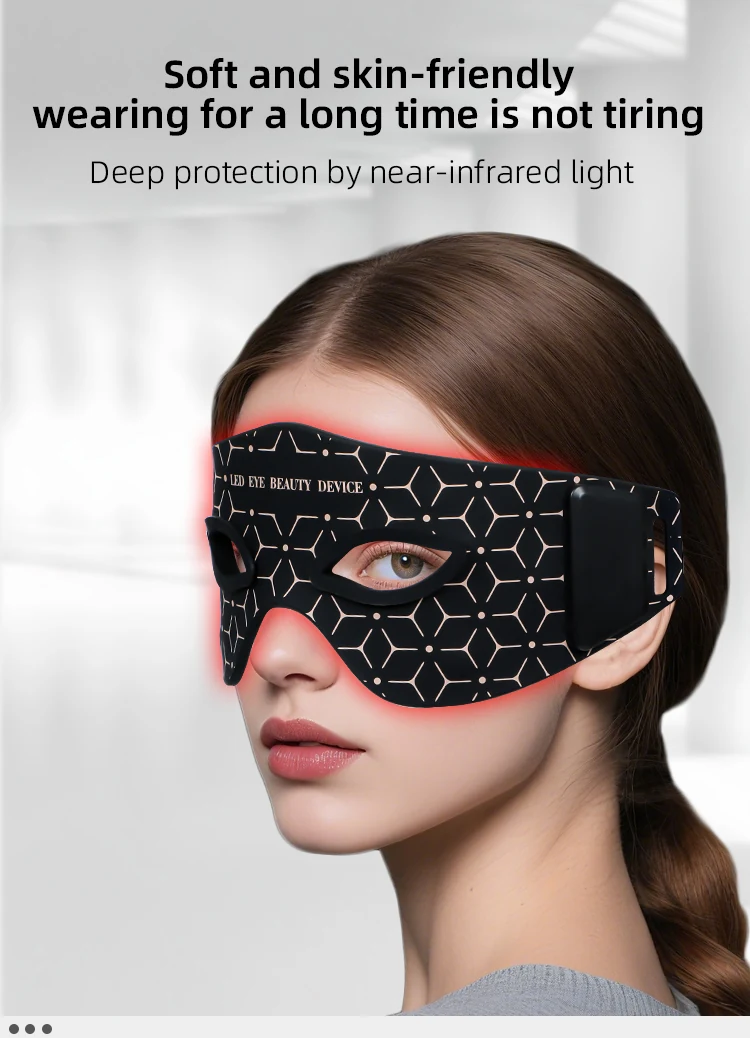 VG-ER01 Red Light Eye Care Mask, Rechargeable LED Eye Beauty Device for Under-Eye Puffiness, Fine Lines and Daily Relaxation