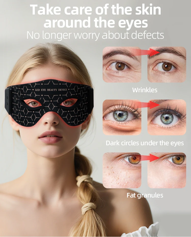 VG-ER01 Red Light Eye Care Mask, Rechargeable LED Eye Beauty Device for Under-Eye Puffiness, Fine Lines and Daily Relaxation