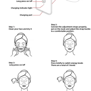 VG-ER01 Red Light Eye Care Mask, Rechargeable LED Eye Beauty Device for Under-Eye Puffiness, Fine Lines and Daily Relaxation