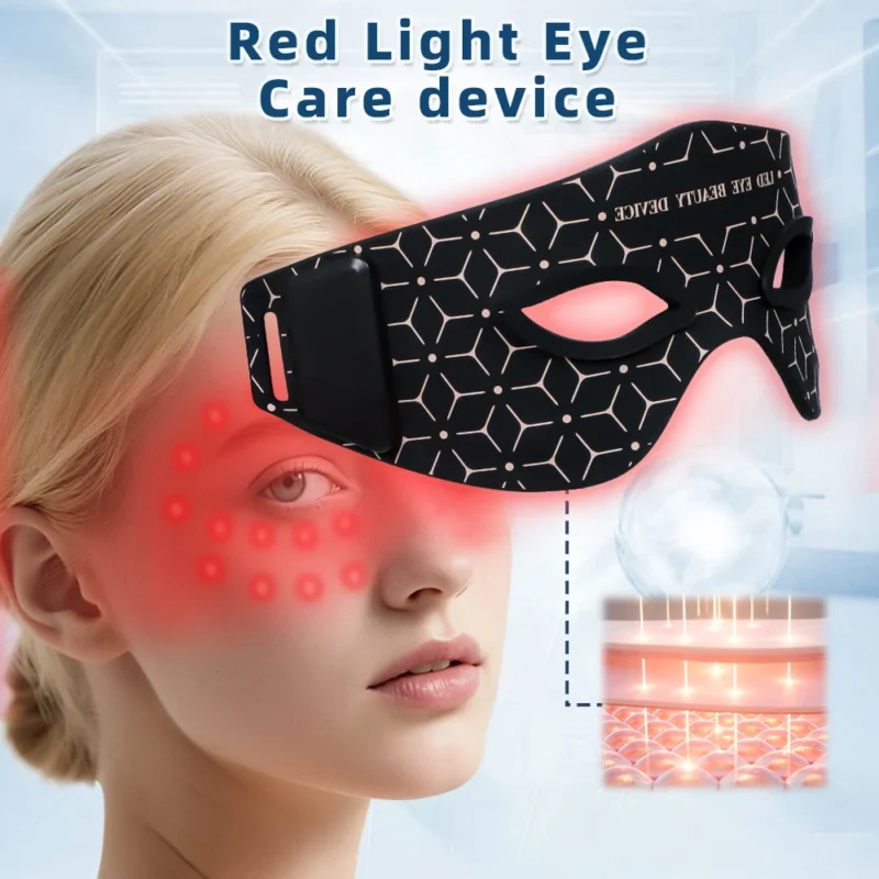 VG-ER01 Red Light Eye Care Mask, Rechargeable LED Eye Beauty Device for Under-Eye Puffiness, Fine Lines and Daily Relaxation
