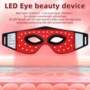 VG-ER01 Red Light Eye Care Mask, Rechargeable LED Eye Beauty Device for Under-Eye Puffiness, Fine Lines and Daily Relaxation