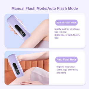 VG-H04R IPL Hair Removal Device, 5 Levels (5-12J), Manual/Auto Mode, At-Home Hair Reduction for Face and Body