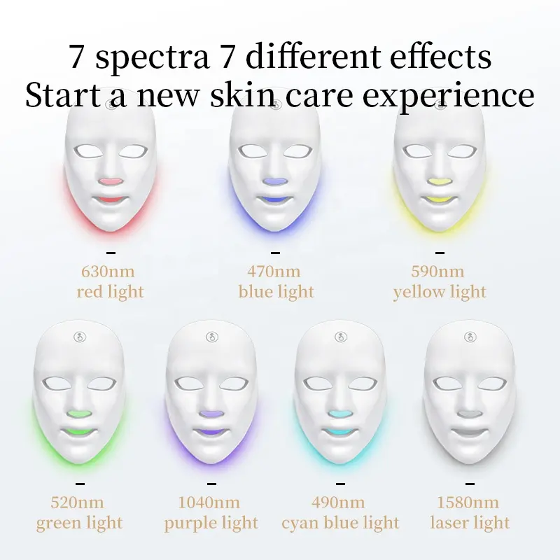 VG-O303B LED Light Therapy Face Mask, Rechargeable Full-Face Skin Care Mask for Brightening, Calming and Home Facial Routine