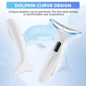 VG-OF102 Neck Beauty Device, LED Neck and Jawline Massager with Heating Care and EMS for Firm-Looking Skin