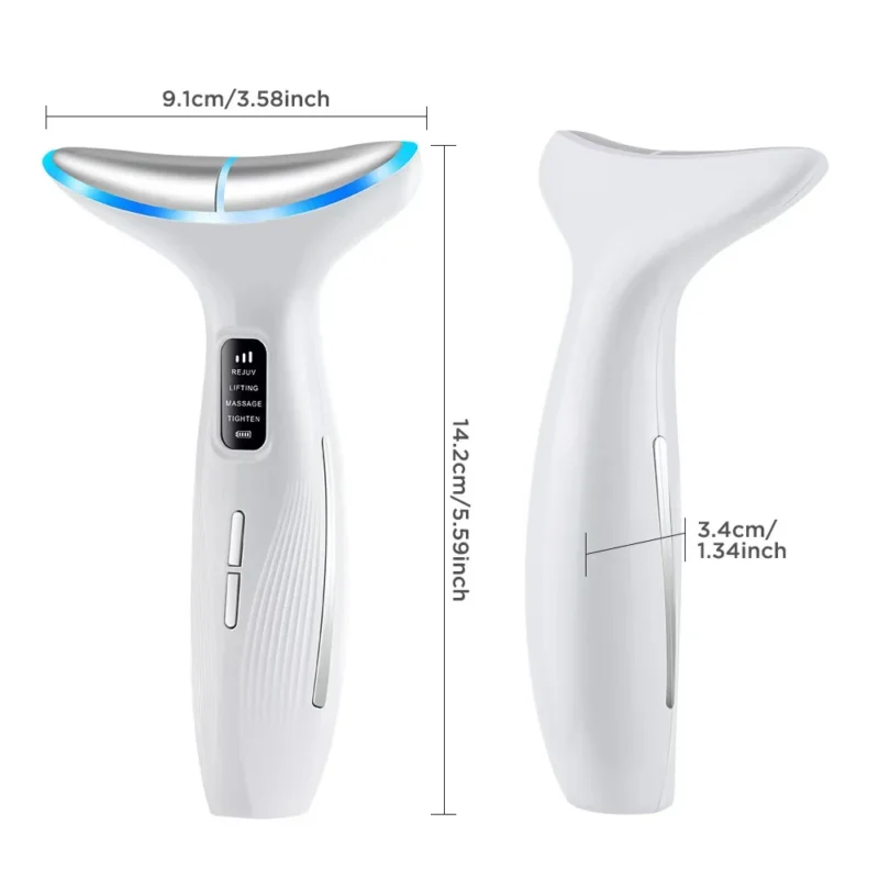 VG-OF102 Neck Beauty Device, LED Neck and Jawline Massager with Heating Care and EMS for Firm-Looking Skin