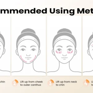 VG-OF103 Neck & Face Lifting Massager, Red Light LED + EMS Microcurrent Device for Jawline Definition and Skin Tightening Look