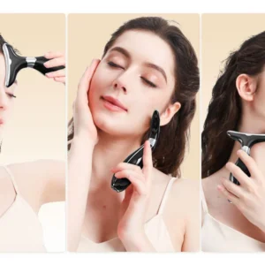 VG-OF103 Neck & Face Lifting Massager, Red Light LED + EMS Microcurrent Device for Jawline Definition and Skin Tightening Look